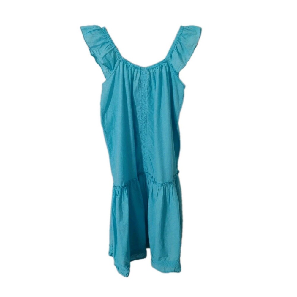 Simply Southern Collections Women's Blue Ruffled Blue Maxi Dress,‎ Size L